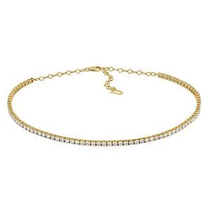 5.00 Carat Natural Diamond Choker Necklace G-H SI 14K Yellow Gold 16 inches